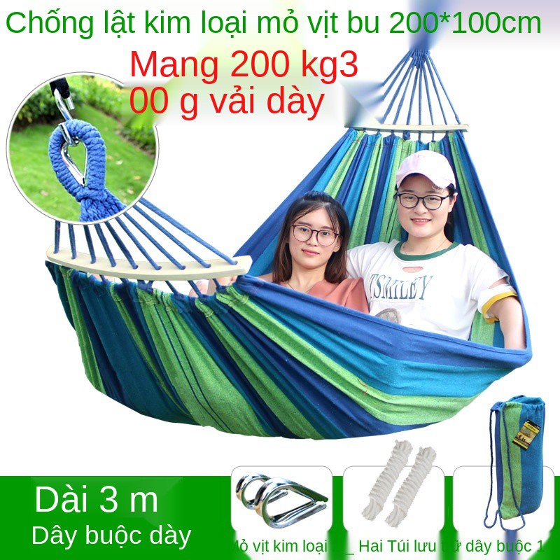 Võng ngoài trời đôi chống lật một tấm vải dày đơn trong nhà sinh viên ký túc xá phòng ngủ đu lười Ghế treo