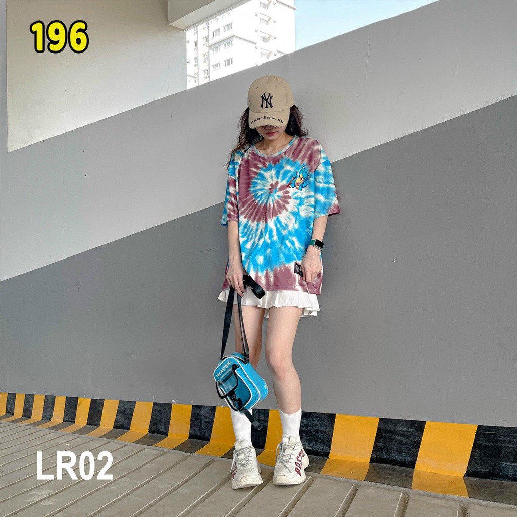Áo thun loang màu 𝑭𝒓𝒆𝒆𝒔𝒉𝒊𝒑 Áo phông unisex LR02 vải cotton xượt poli co giãn thấm hút tốt, không xù lông
