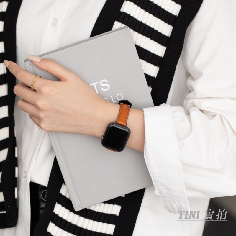 Dây Đeo Bằng Da Thật Có Khóa Kim Loại 38mm 40mm 41mm 42mm 44mm 45mm Cho Đồng Hồ Apple Watch Series 7 SE 6 5 4 3