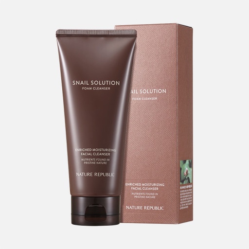 Ốc sên Sữa Rửa Mặt NATURE REPUBLIC Chứa Tinh Chất Từ Ốc Sên Tự Nhiên 150ml// Snail Solution Foam Cleanser