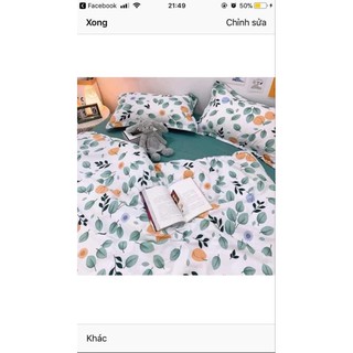 Bộ ga gối cotton poly trơn
