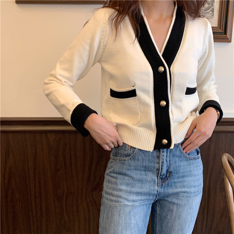 Áo Khoác Cardigan Dệt Kim Cổ Tim Xinh Xắn Dành Cho Nữ