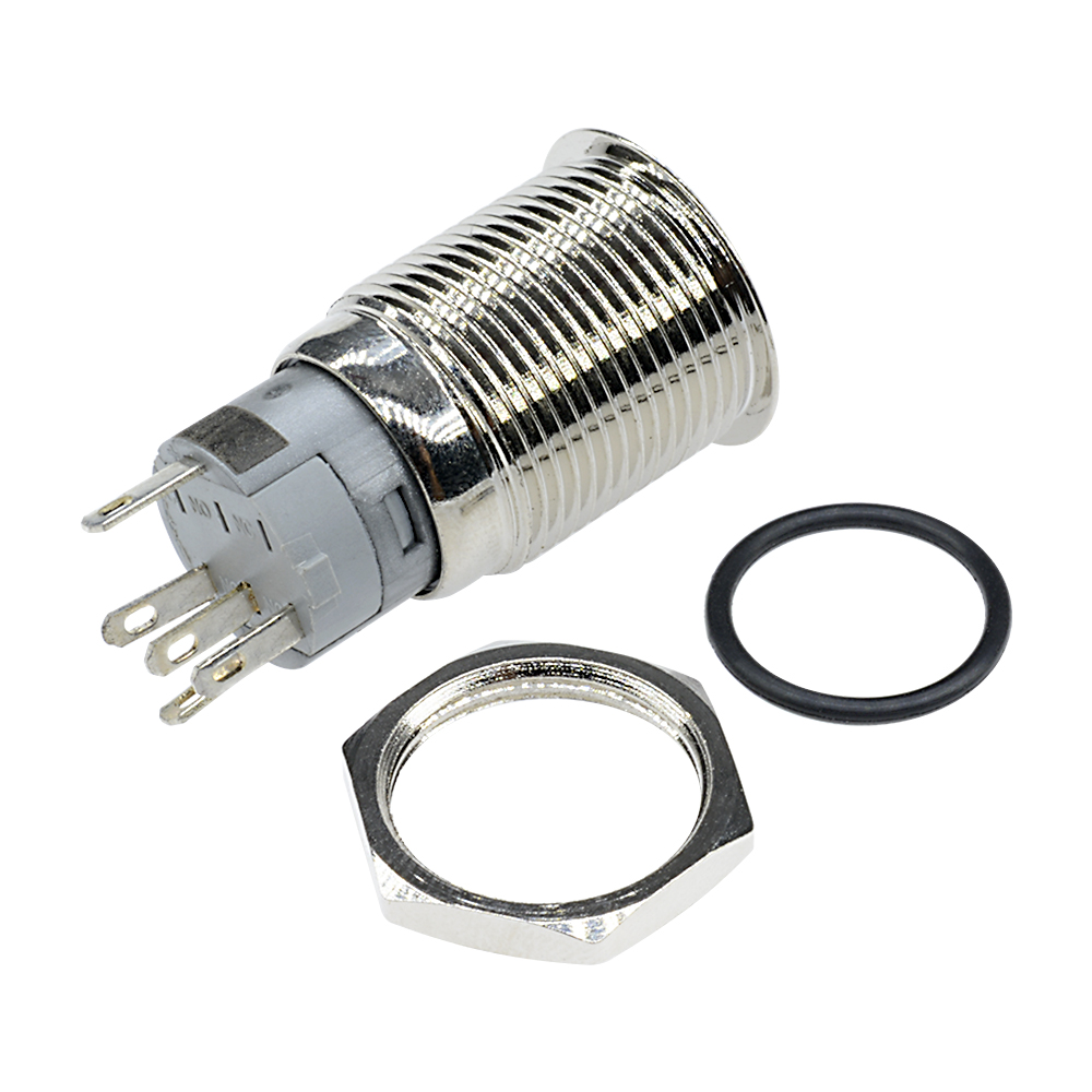 Công tắc tắt mở DIYMORE cho đèn LED Angel Eye bằng kim loại màu xanh lam 12V 5 chân 16mm