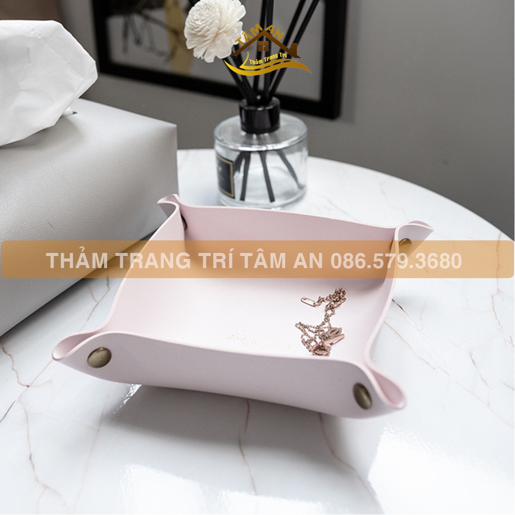 Khay Để Đồ Cá Nhân - Chất Liệu Da PU Bền Đẹp - Phù Hợp Với Không Gian Phòng Khách, Phòng Ngủ,Bàn Làm Việc,Bàn Trang Điểm