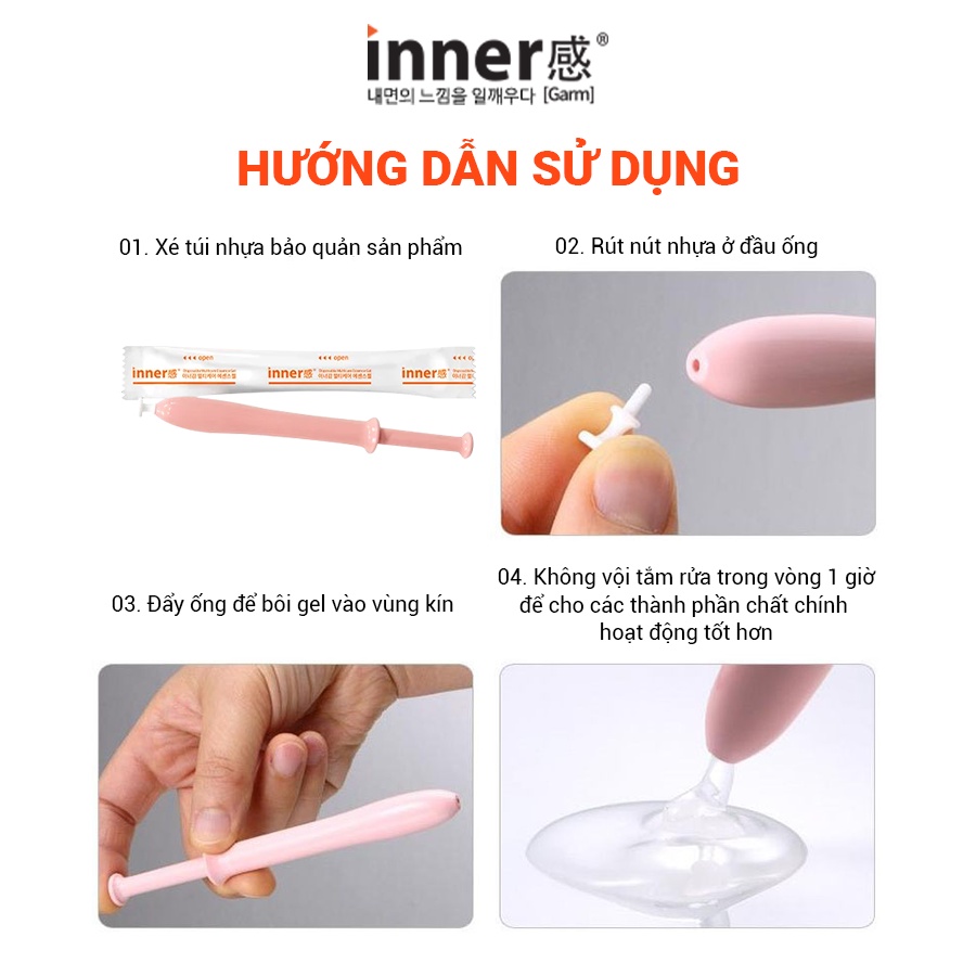 Inner Gel Dưỡng Vùng Kín WETTRUST INNERGARM Disposable Multicare Essence Gel 1,7g x 10 Ống tách lẻ