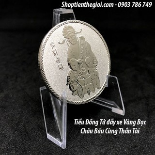 Xu Thần Tài Mạ Bạc - Tặng kèm Hộp đựng xu bằng Nhung Cao Cấp - Quà tặng dịp tết 2020 - TMT Collection