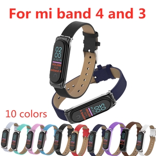 Dây Đeo Thay Thế Cho Đồng Hồ Thông Minh Xiaomi Mi Band 4 3 Bằng Da Pu