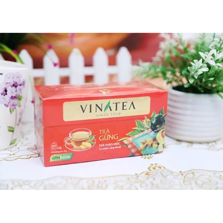 Trà vinatea gừng túi lọc hộp 40gram 20 gói thanh lọc cơ thể chống lạnh bụng hỗ trợ tiêu hóa | BigBuy360 - bigbuy360.vn