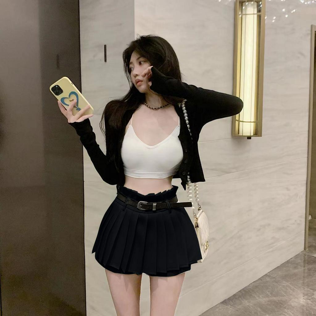 Cocory vn Chân Váy Chữ A Xếp Ly Màu Trắng Thời Trang Mùa Hè Quyến Rũ Cho Nữ