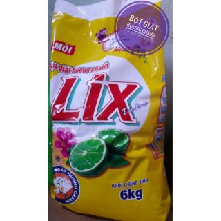 Bột giặt Lix extra hương chanh 6kg - KM nước rửa chén siêu sạch Lix 1,5kg