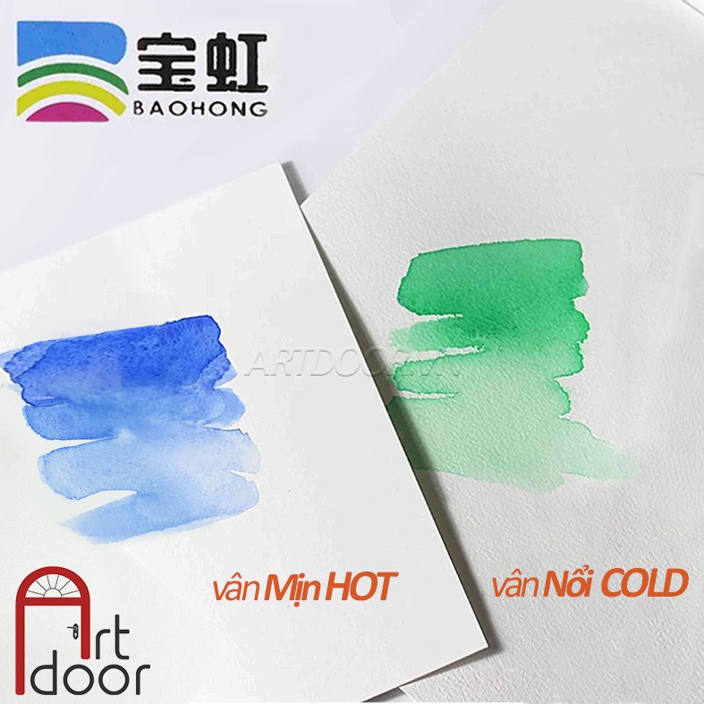 [ARTDOOR] Giấy vẽ màu Nước BAOHONG 100% cotton (vân mịn HOT)