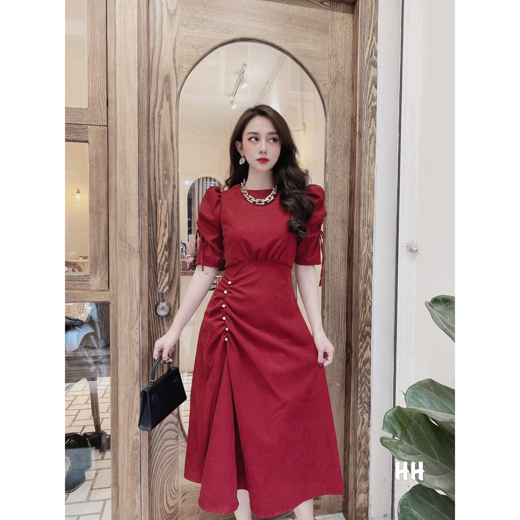 Váy Dài Nhung Đỏ 💎FREESHIP💎 Đầm Nhung Tay Lỡ - HÀNG THIẾT KẾ | BigBuy360 - bigbuy360.vn
