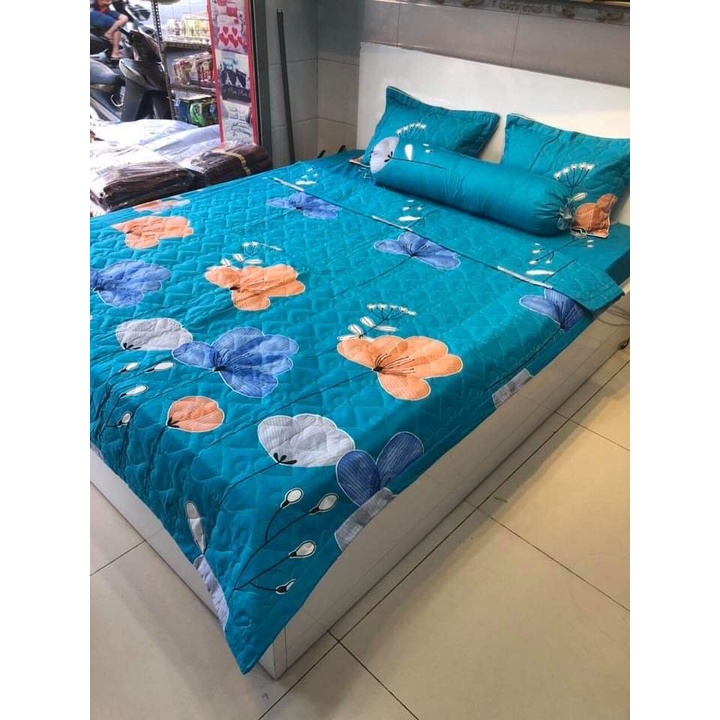 Bộ Ga gối 1m6x2m1 ga 2 vỏ gốiCotton Poly,nhiều mẫu hot-MẪU HOA SEN