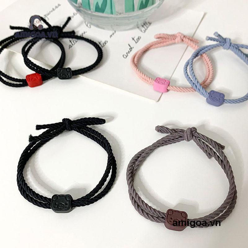 ✨✨Vòng đeo tay chất liệu dây bện co giãn dành cho cặp đôi thích hợp làm quà ngày tình nhân