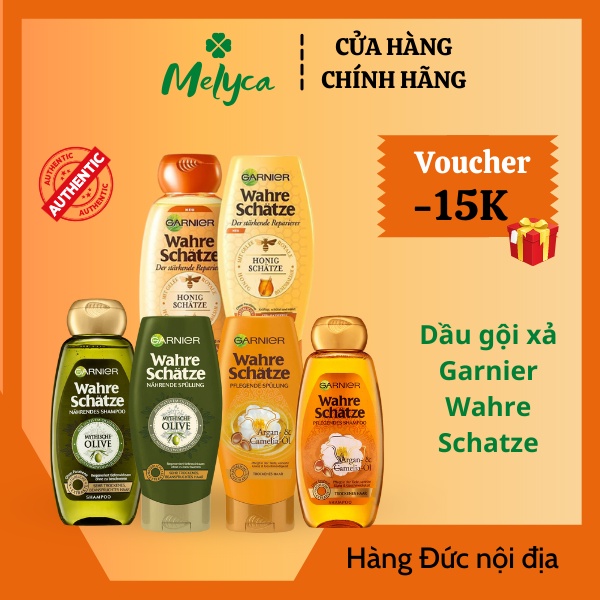 Dầu gội xả Garnier Wahre Schatze Mythische Olive cho tóc khô &amp; xơ - Shop Melyca