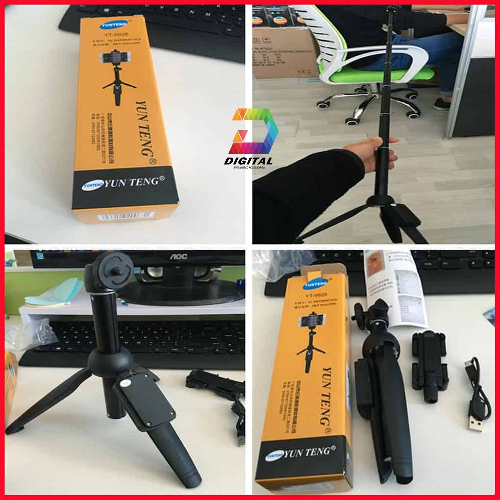 Gậy Chụp Hình Kiêm Tripod Đa Năng 3 Trong 1 Chính Hãng Yunteng YT-9928 | BigBuy360 - bigbuy360.vn