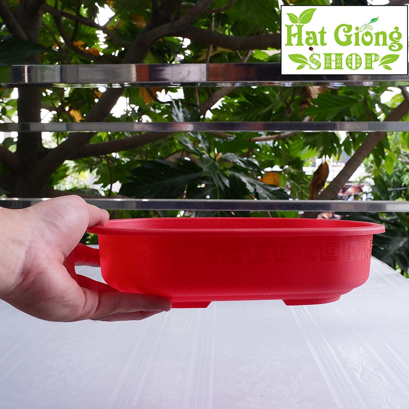 Chậu nhựa hình oval kt 27x7
