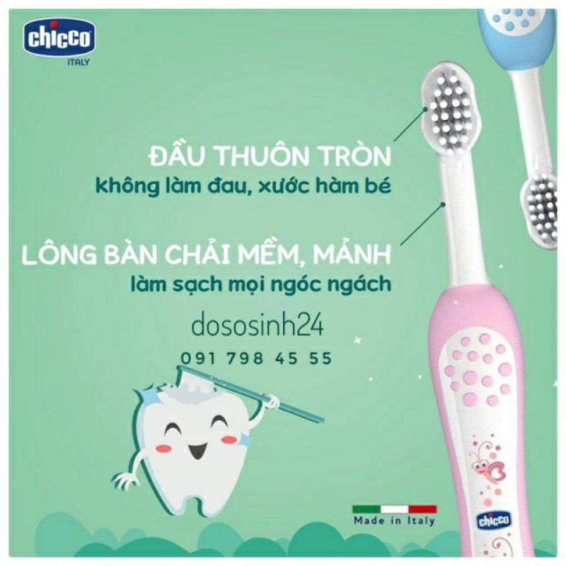 Chicco - Bàn chải đánh răng cho bé 6M+