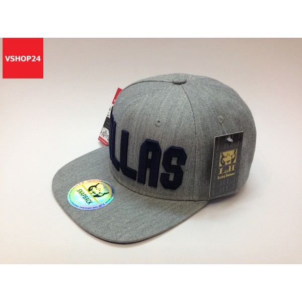 Nón snapback VNXK Dallas ghi xám