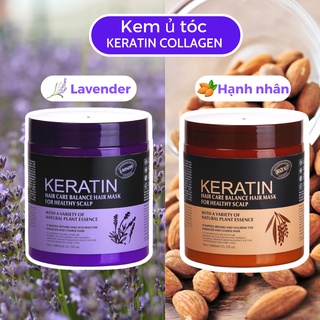 [ Chính Hãng ] Kem ủ tóc KERATIN COLLAGEN 1000ML LAVENDER BRAZIL NUT - Ủ hấp tóc cung cấp dưỡng chất KERATIN tự nhiên