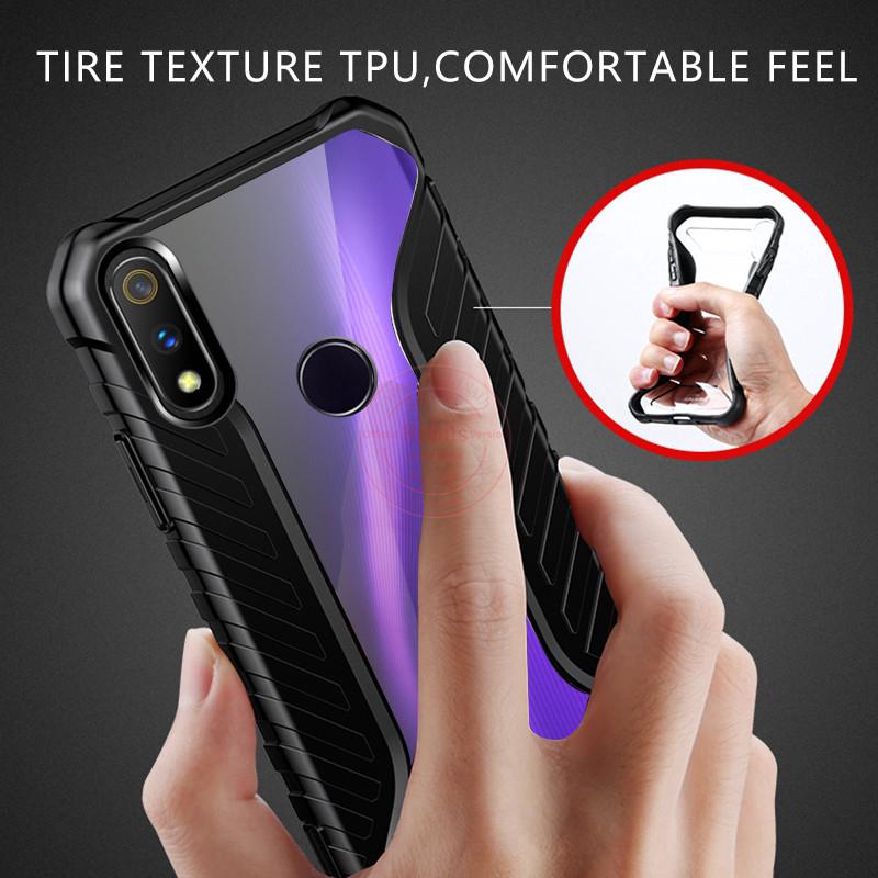 For OPPO Realme 3 Pro Case【Tire Stripe】Soft Rubber Hard Transparent Back Slim Thin Cover