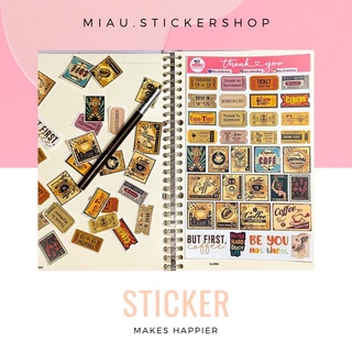 Bìa sticker tem vintage 34 miếng