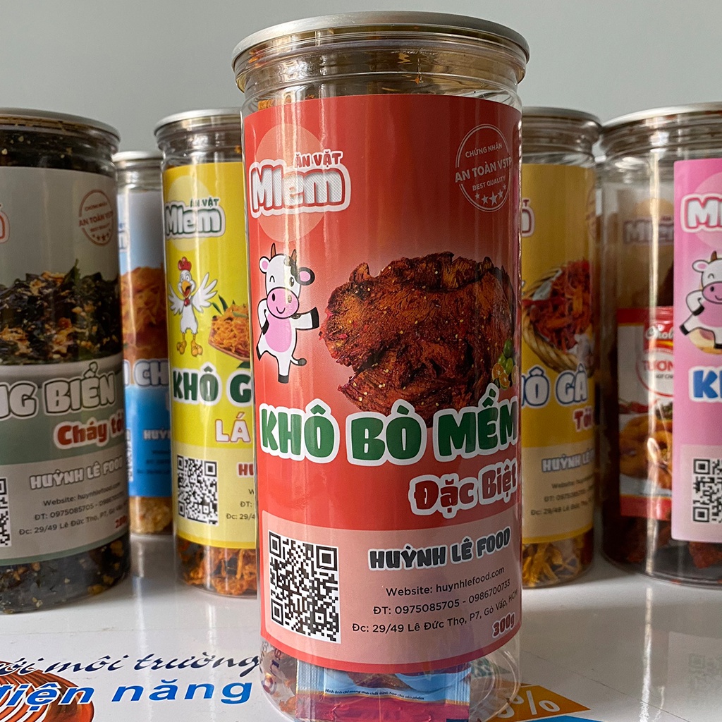 Khô Bò Miếng Mềm Hồng Ngự Loại Đặc Biệt - Mềm Dai, Cay Vừa, Đặc Sản - Hộp 300G - Ăn Vặt MLem | BigBuy360 - bigbuy360.vn