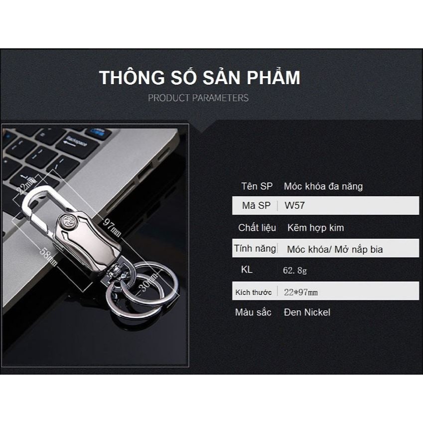 Móc khóa spinner đa chức năng dùng để mở bia, giá đỡ điện thoại, cắt băng dính thép titan chất lượng cao cực tiện lợi