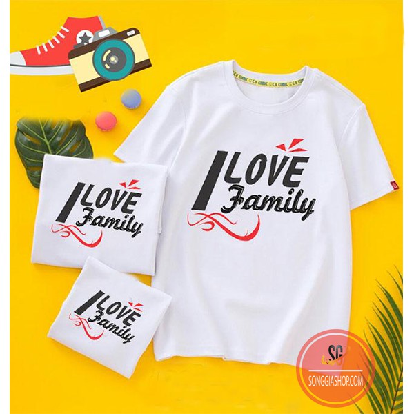 Áo thun đồng phục gia đình mẫu family màu trắng thun cotton mềm mịn GD306T DONGPHUCSG