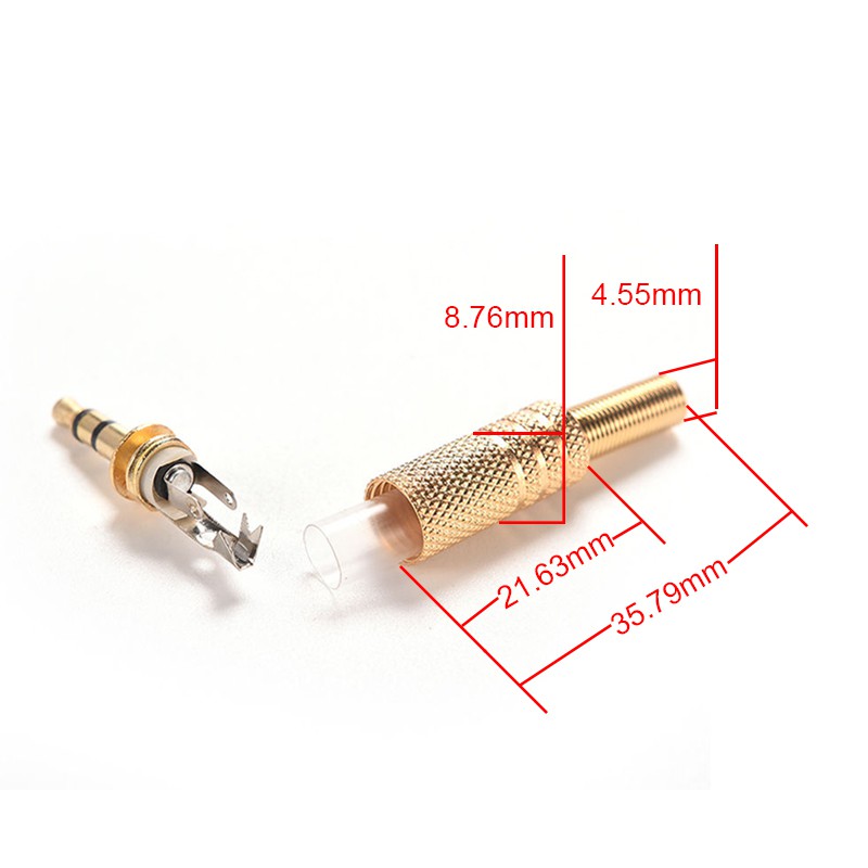 Đầu hàn chân cắm 3,5mm cho cáp âm thanh 3.5mm AUX cáp âm thanh 3.5mm ra 2 đầu bông sen