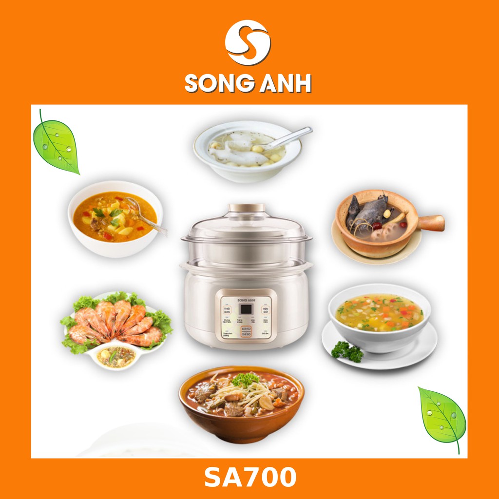 Nồi Đa Năng Chưng Yến Tiềm Nấu Cháo Cho Bé 1.5L, Ấm Siêu Tốc Song Anh- Bảo Hành 12 Tháng