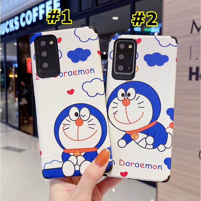 Ốp điện thoại da nhám mềm hình Doraemon cho iPhone 12 Pro Max Mini 11 Pro Max X XS XR 7 8 Plus 6 6S Plus 5 5S SE2 2020