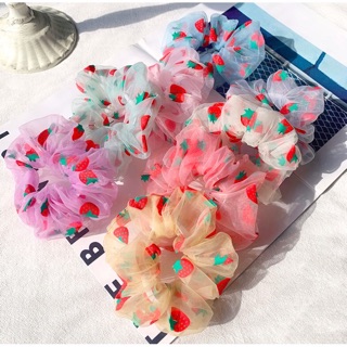 [HOT TRENT] Cột Tóc Scrunchies Dâu Tây Dễ Thương