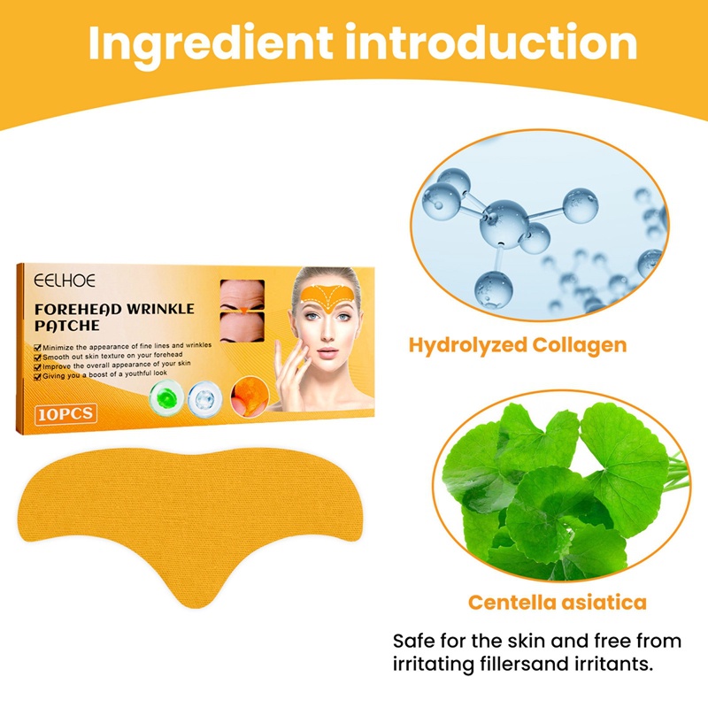 Set 10 Miếng Dán Trán Chống Nếp Nhăn Bổ Sung Collagen Chất Lượng Cao