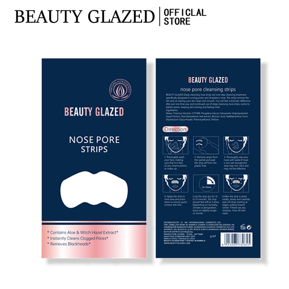 Bộ 20 miếng lột mụn đầu đen Beauty Glazed làm sạch sâu vùng da mũi
