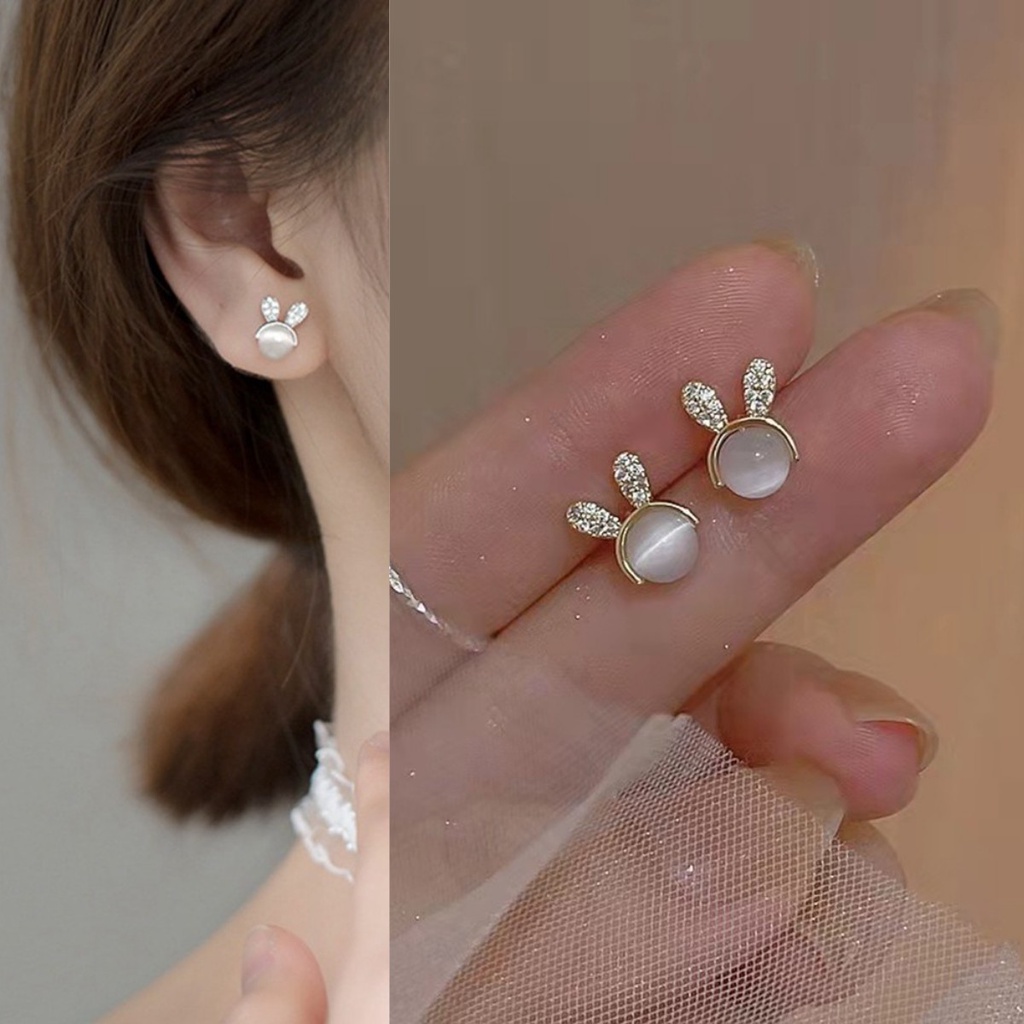 Đôi Khuyên Tai HìNh Thỏ PhốI Opal ThờI Trang Cho Nữ
