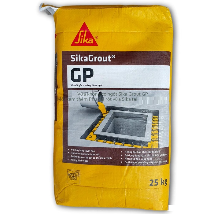 Sika GROUT GP túi 1kg chiết lẻ Vữa rót chống thấm cổ ống xuyên sàn