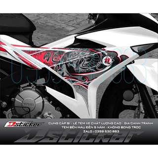 Tem Rời Exciter 150 xe trắng - Dragon rồng đỏ