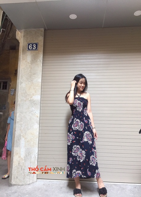 Váy maxi thổ cẩm👗XẢ KHO 55k❗️