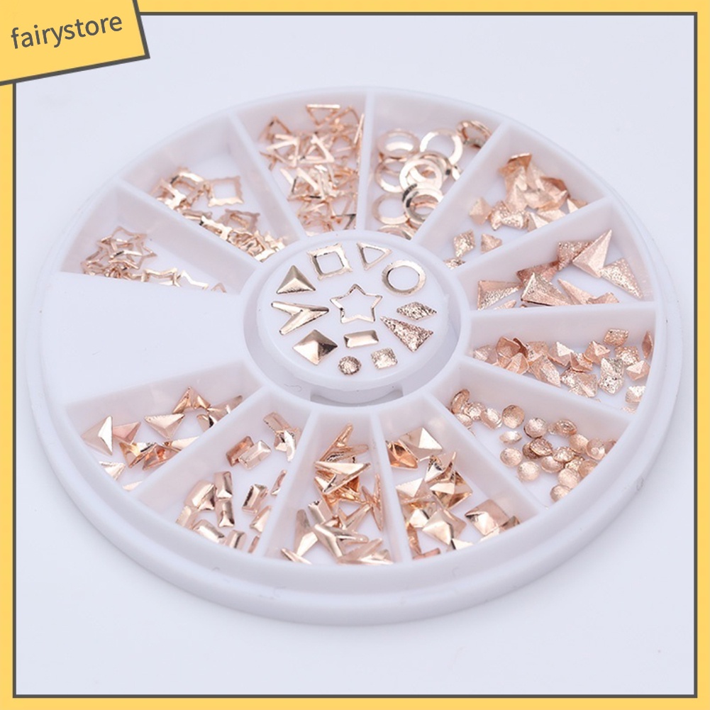 Hộp 240 phụ kiện mạ vàng đính móng tay ngộ nghĩnh dễ thương xinh xắn