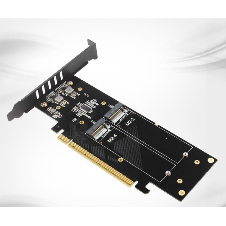 Card PCI-E 16x gắn 4 NVME, support RAID