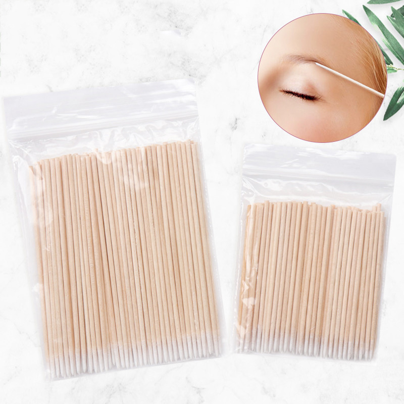 Bộ 100 Tăm Bông Đầu Nhọn Nhỏ Gọn Dùng Vệ Sinh Tai / Kẻ Mắt Trang Điểm Đa Năng Tiện Lợi