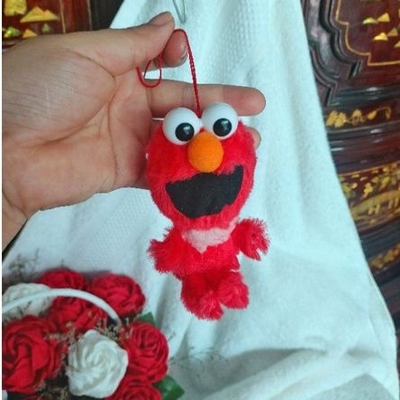 gấu bông mắt lồi elmo_móc khóa treo