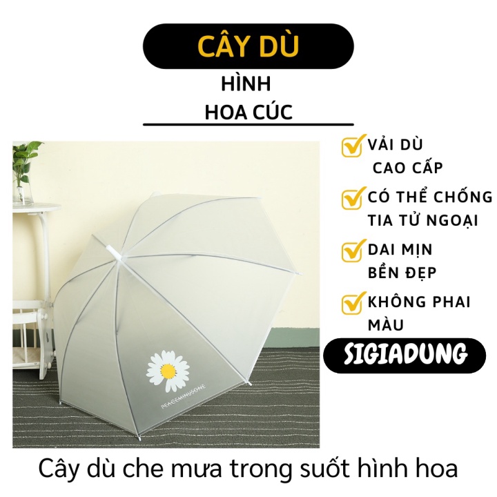 [SGD] Dù Đi Mưa - Dù Trong Suốt Hình Hoa Cúc Che Mưa Nắng, Phụ Kiện Chụp Ảnh 529