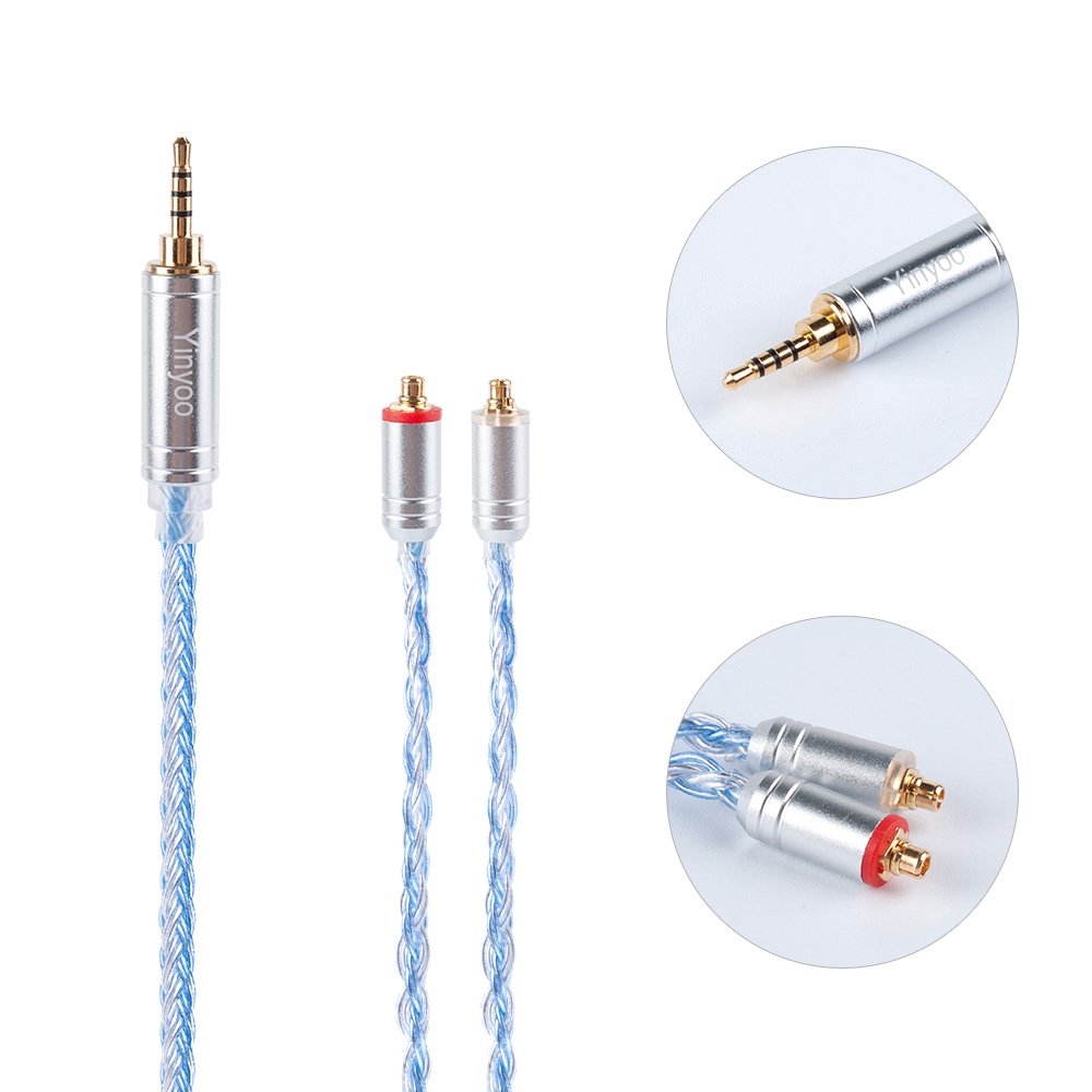 Cáp nâng cấp tai nghe mạ bạc 16 lõi với MMCX/2 chấu /QDC cho ZSN PRO AS16 AS12 CCA