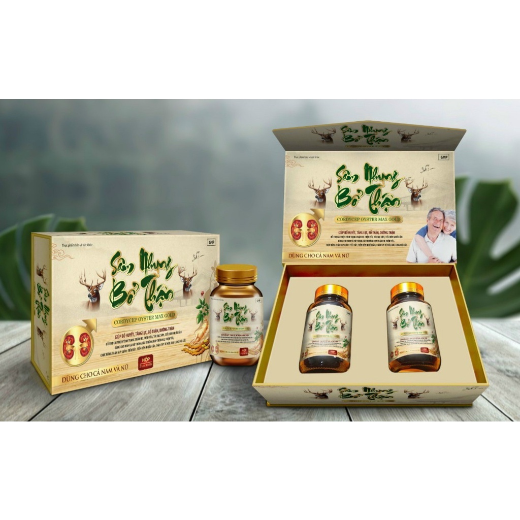 Viên Uống SÂM NHUNG BỔ THẬN Cordycep oyster max gold, Bổ Thận ,Tăng Cường Sinh Lý Nam & Nữ, Hộp 2lọ - 30 viên