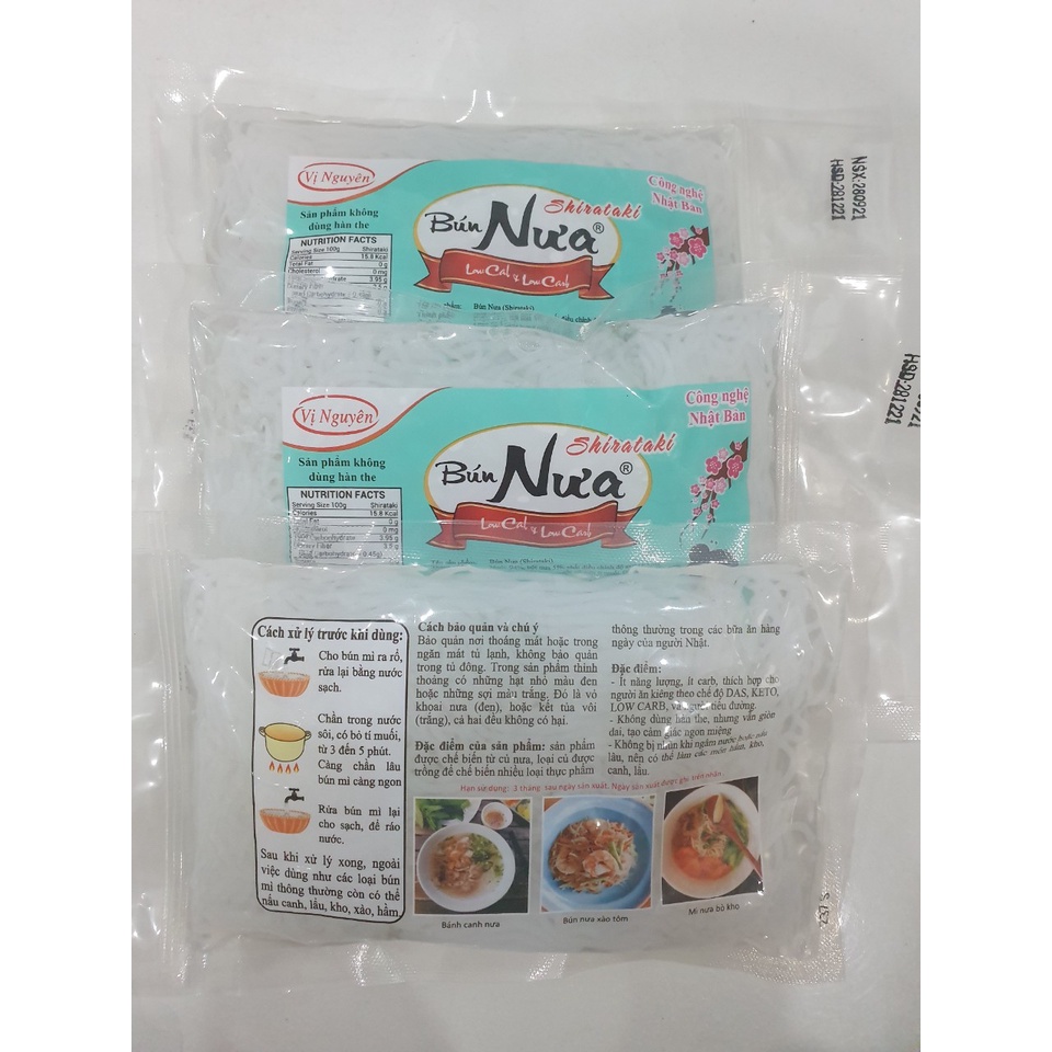 Combo 10 gói Bún Nưa Keto Das Vị Nguyên 160g - Gói nhỏ dễ sử dụng