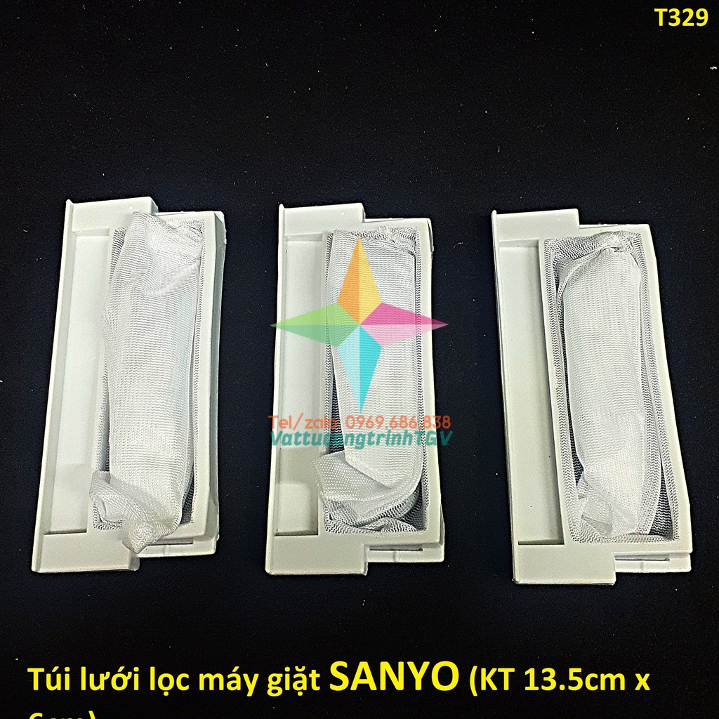 Bộ 3 túi lưói lọc thay thế cho máy giặt SANYO (KT 13.5cm x 6 cm)