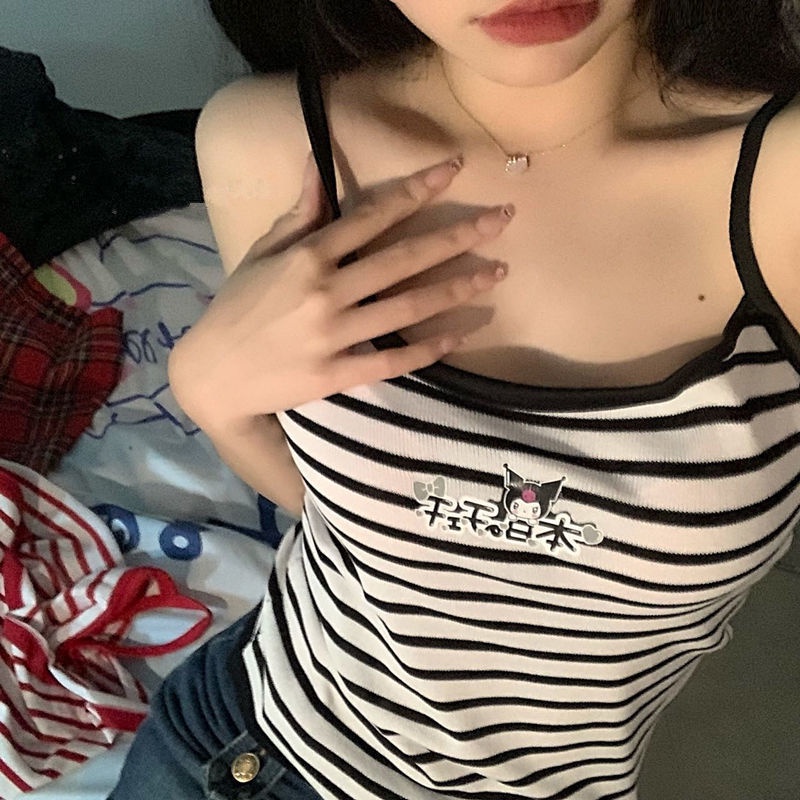 Summer New Soft Girl Suspenders Inside The Hot Girl Vest Daily Style Niche Outer Wear Bottoming Student Cute Top Female