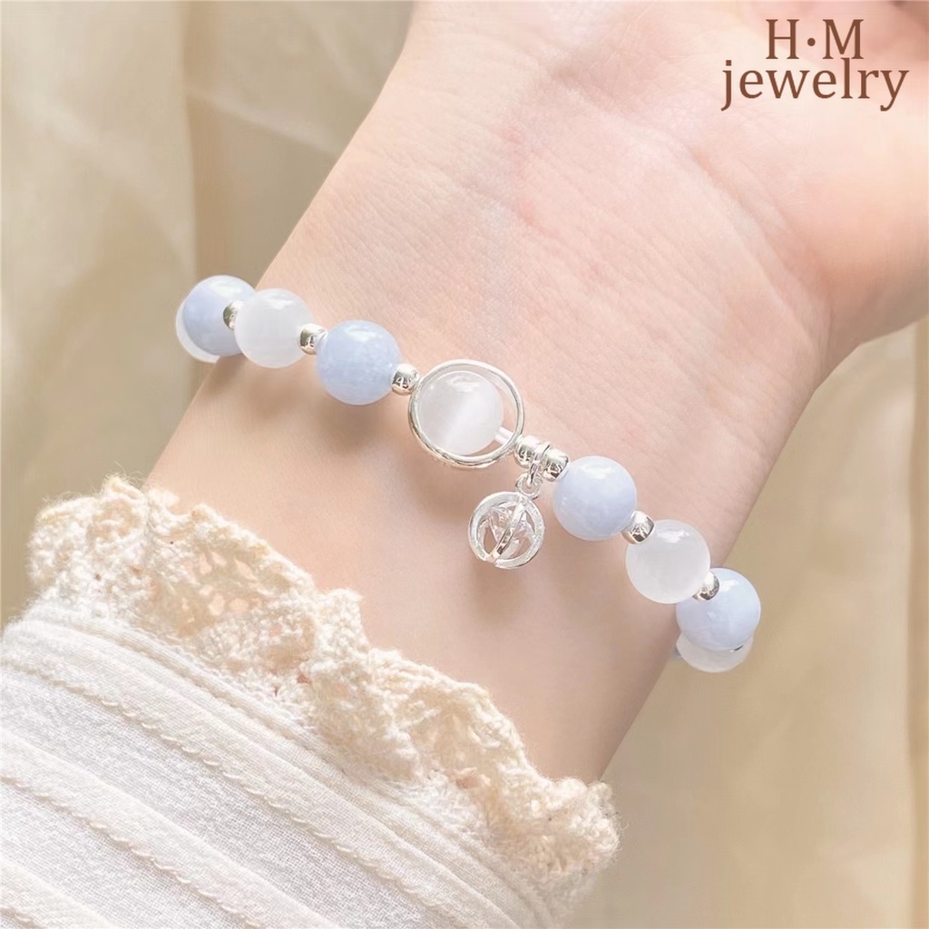 Vòng Tay Đá Mắt Mèo Aquamarine